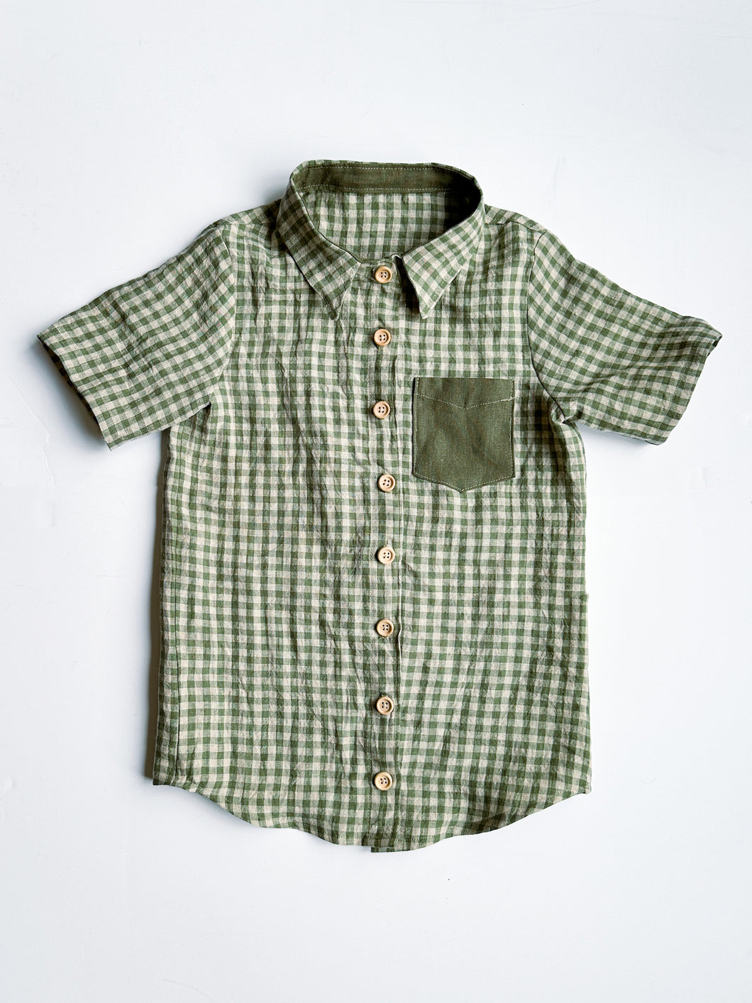 Sage Plaid Button Down