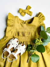 Load image into Gallery viewer, Mustard Flutter Bib Dress
